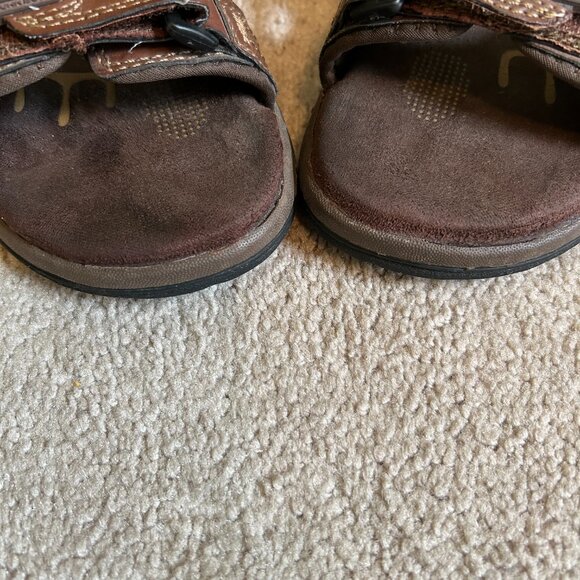 Nunn Bush All Terrain Comfort Sport Sandals Men's Size10 Brown Leather Hook Loop - Picture 5 of 11
